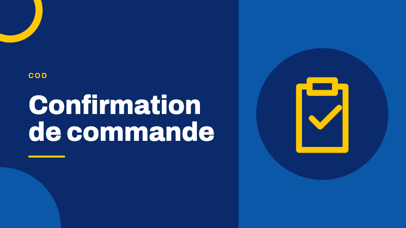 Confirmation de commande / COD